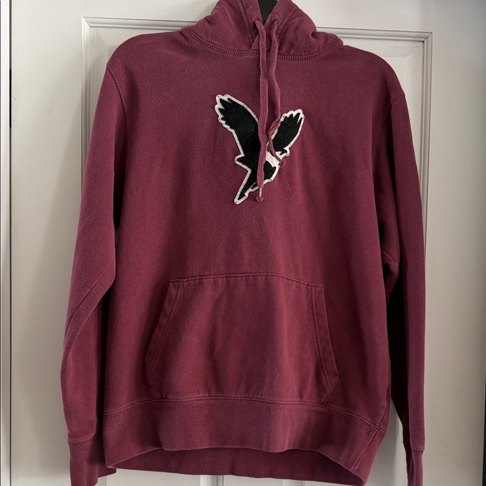 Men's Maroon American Eagle Hoodie Small